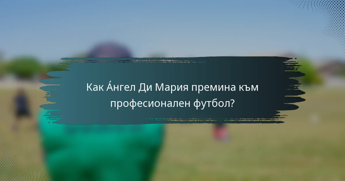 Как Áнгел Ди Мария премина към професионален футбол?