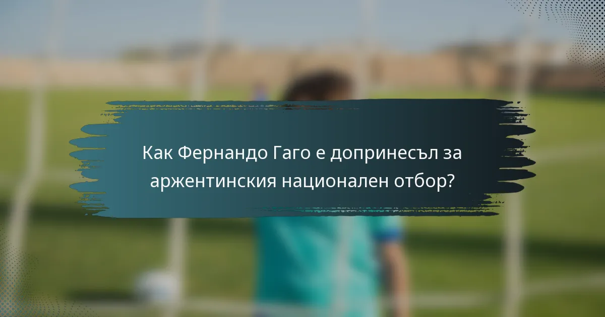 Как Фернандо Гаго е допринесъл за аржентинския национален отбор?