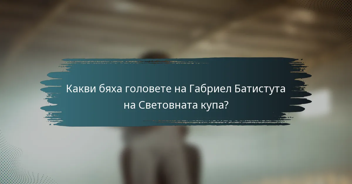 Какви бяха головете на Габриел Батистута на Световната купа?