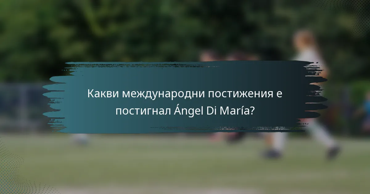 Какви международни постижения е постигнал Ángel Di María?