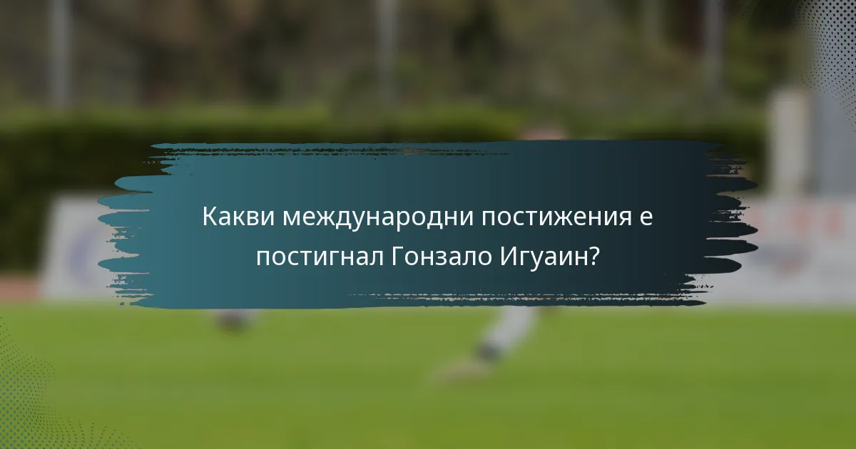 Какви международни постижения е постигнал Гонзало Игуаин?