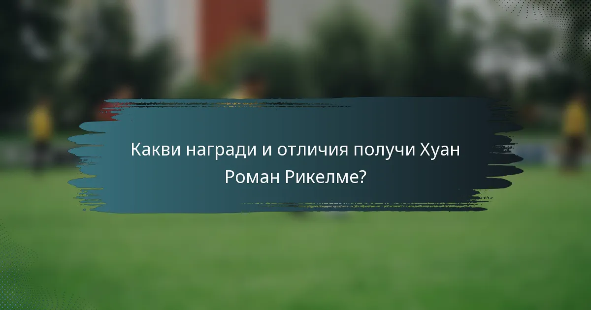 Какви награди и отличия получи Хуан Роман Рикелме?