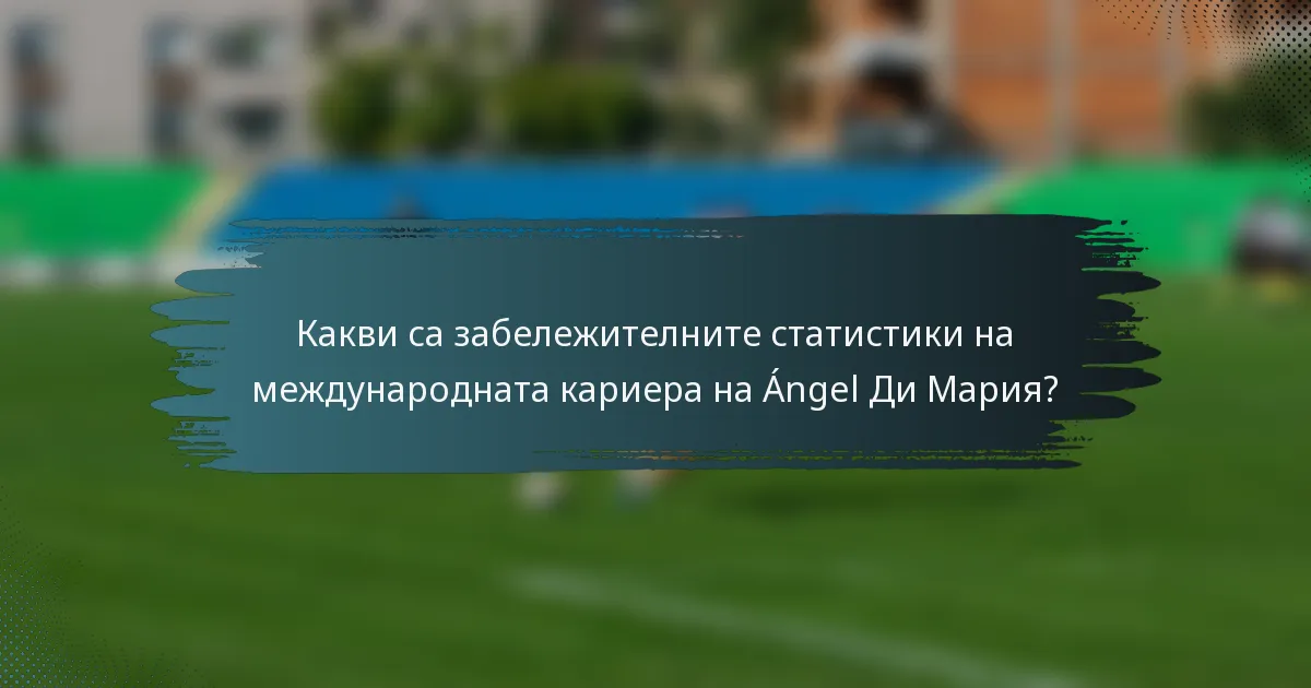 Какви са забележителните статистики на международната кариера на Ángel Ди Мария?
