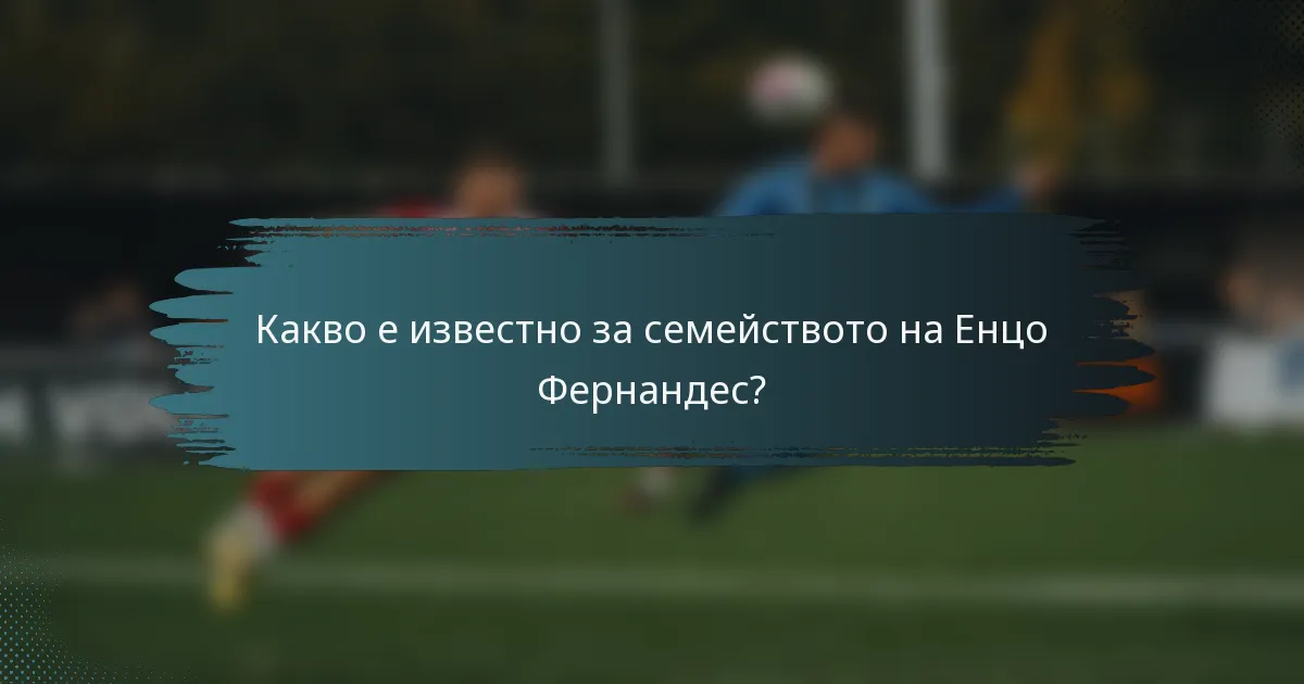 Какво е известно за семейството на Енцо Фернандес?