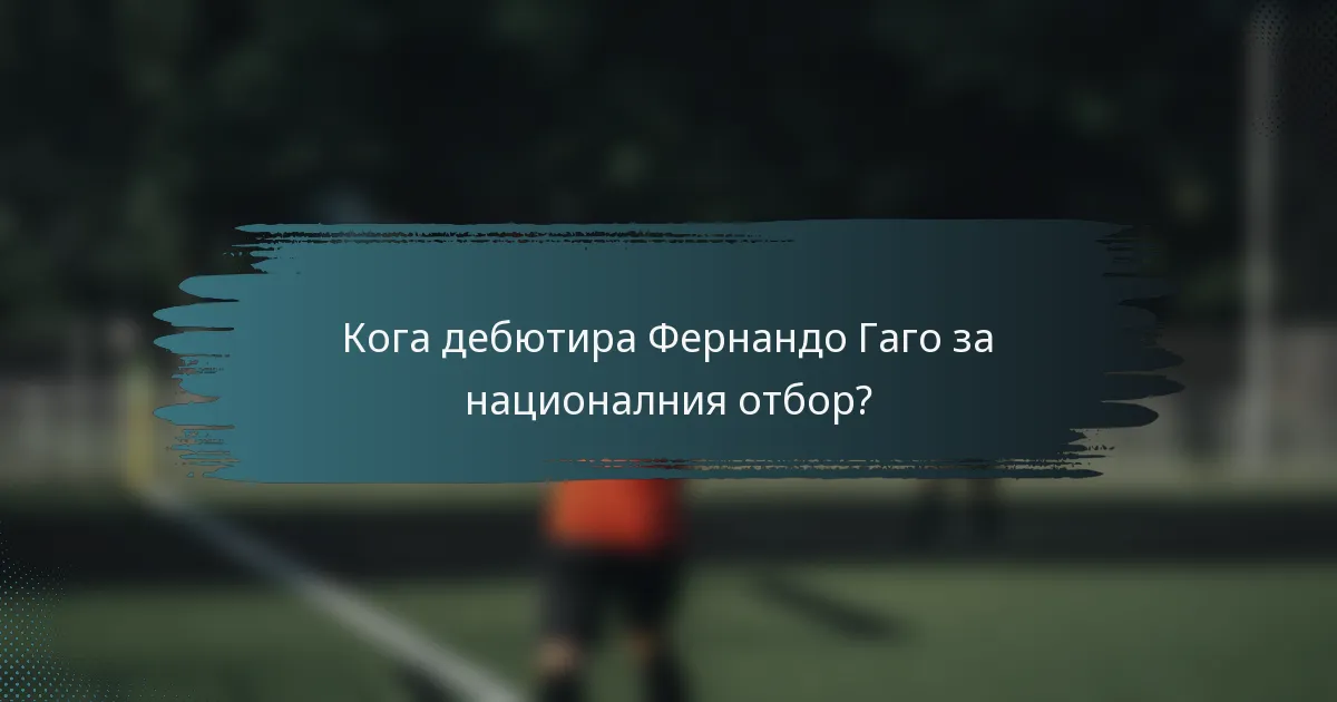 Кога дебютира Фернандо Гаго за националния отбор?
